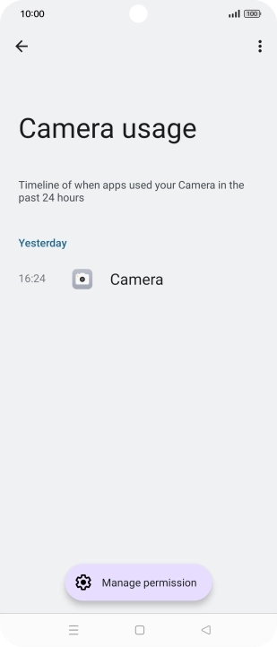 The app activity for the selected app is displayed.