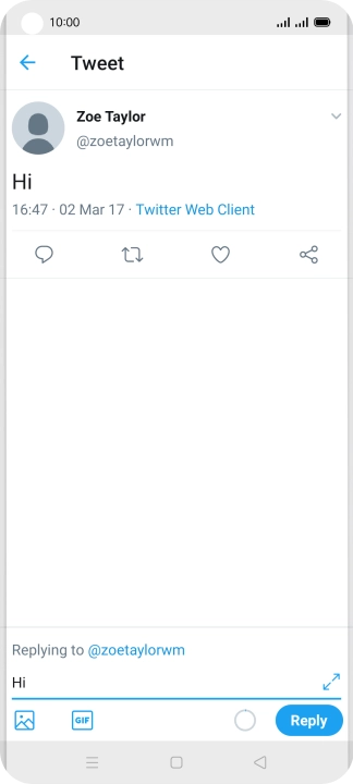 Write your reply and press Reply.