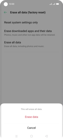 Press Erase data.