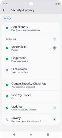 Press Screen lock and key in the additional phone lock code you created earlier.
