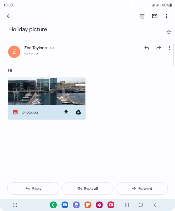 If an application is open on your phone, such as a Mail, you can also use the functions available here, e.g.: Reply to this email.