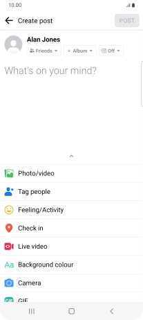 Press the text input field and key in the required text.