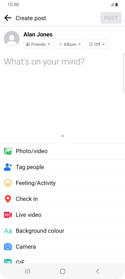 Press the text input field and key in the required text.