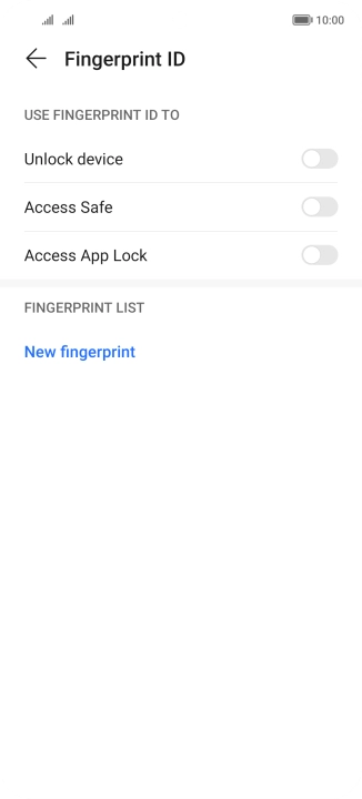 Press New fingerprint.