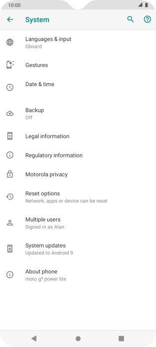 Press Reset options.