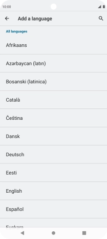 Press the required language to add it to the list of phone languages.