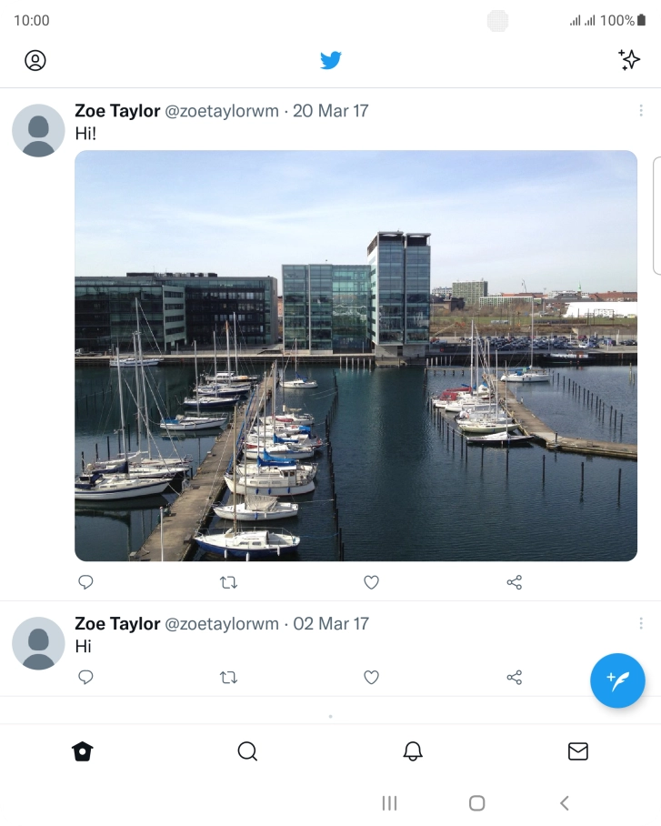 Press the new tweet icon.