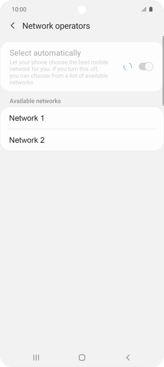 Press the required network.