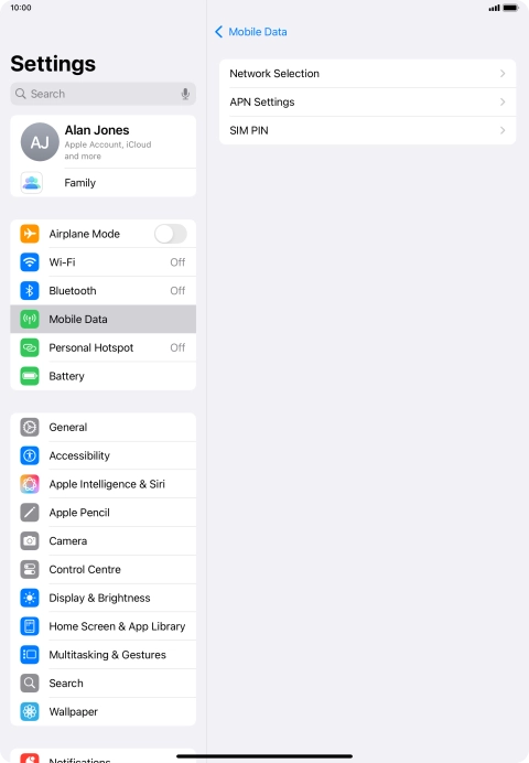 Press APN Settings.
