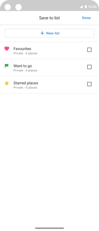 If you select New list, follow the instructions on the screen to create a new list.