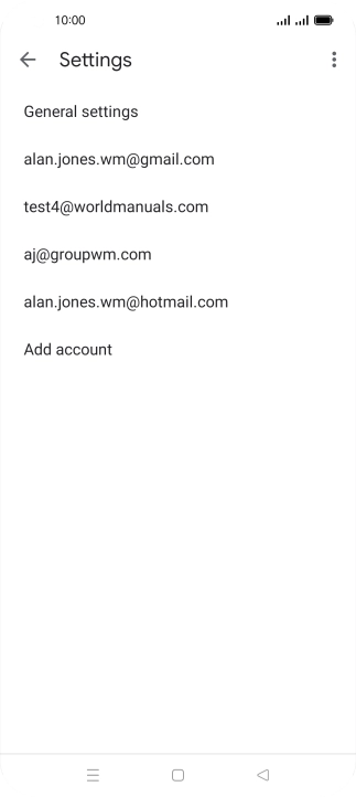 Press the required account.