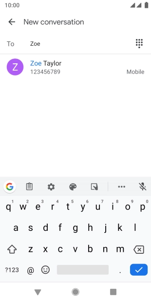 Key in the first letters of the recipient's name and press the required contact.