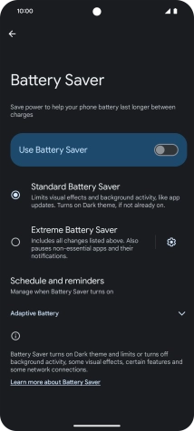 Press the required settings to turn them on or off.