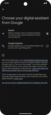 Press the required voice control assistant.