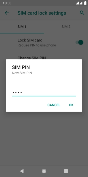 Key in a new four-digit PIN and press OK.