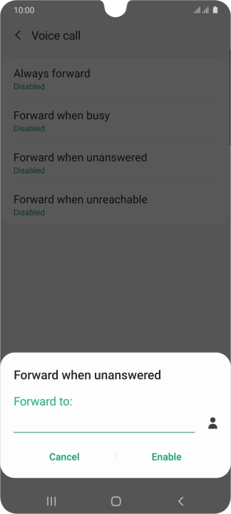 Key in +447836121121 and press Enable.