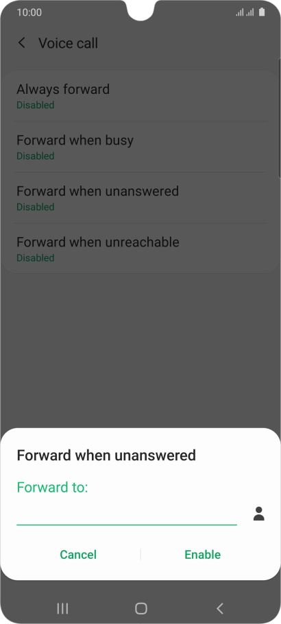 Key in +447836121121 and press Enable.