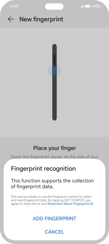 Press ADD FINGERPRINT.