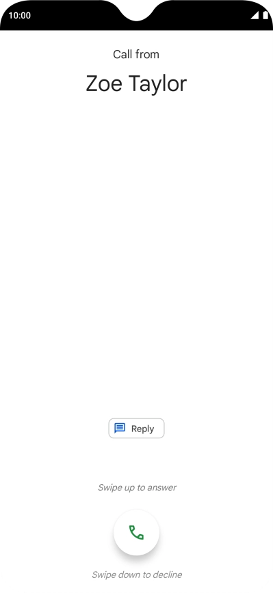 Press and drag the accept call icon upwards.