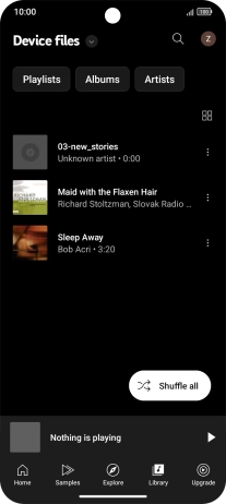Press the required audio file.