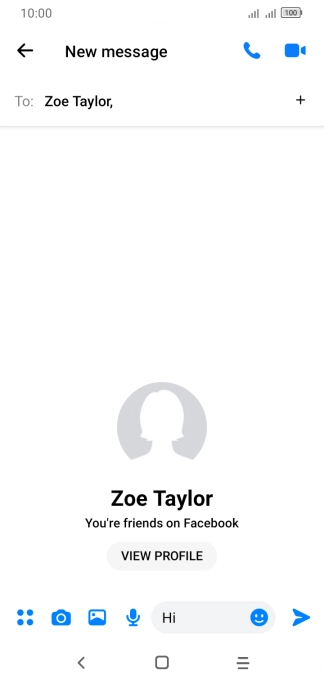 Write the required message and press the send icon.