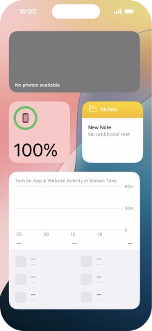 Slide your finger up or down on the screen to see more widgets.