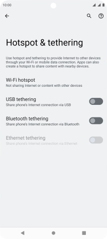 Press Wi-Fi hotspot.