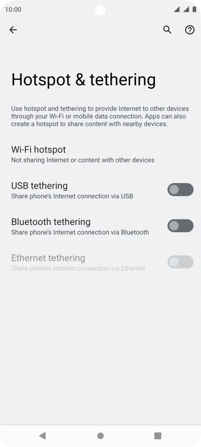 Press Wi-Fi hotspot.