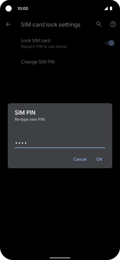 Key in the new PIN again and press OK.