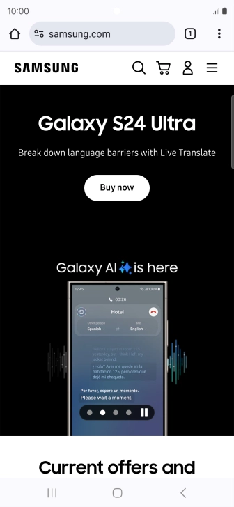 Press the menu icon.
