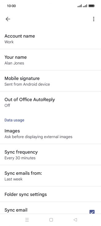 Press Account name and key in the required name.