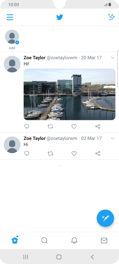 Press the new tweet icon.