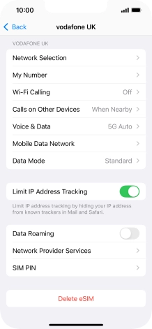 Press Delete eSIM and follow the instructions on the screen to delete your eSIM.