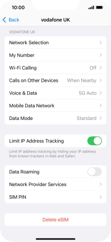 Press Delete eSIM and follow the instructions on the screen to delete your eSIM.