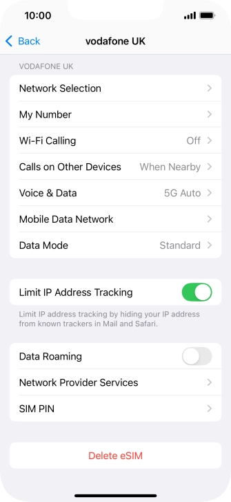 Press Delete eSIM and follow the instructions on the screen to delete your eSIM.