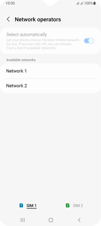 Press the required network.