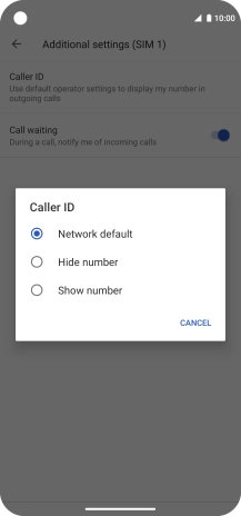 Press Show number to turn on caller identification.