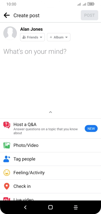 Press the text input field and key in the required text.