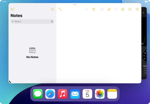 To open a non-visible running application, press the menu icon.