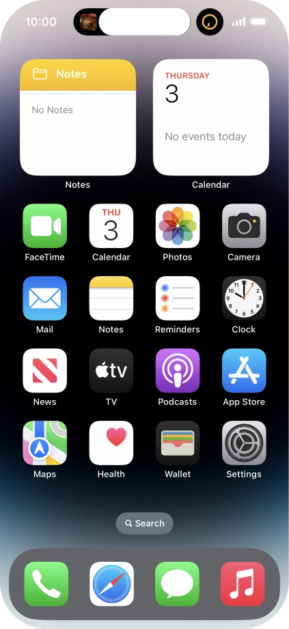 If you have a running application in Dynamic Island, it's displayed at the top of the screen.
