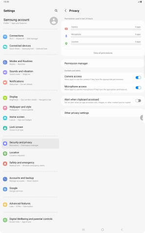 Press Permission manager.
