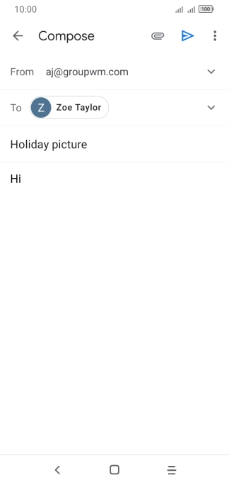 Write the required text and press the send icon.