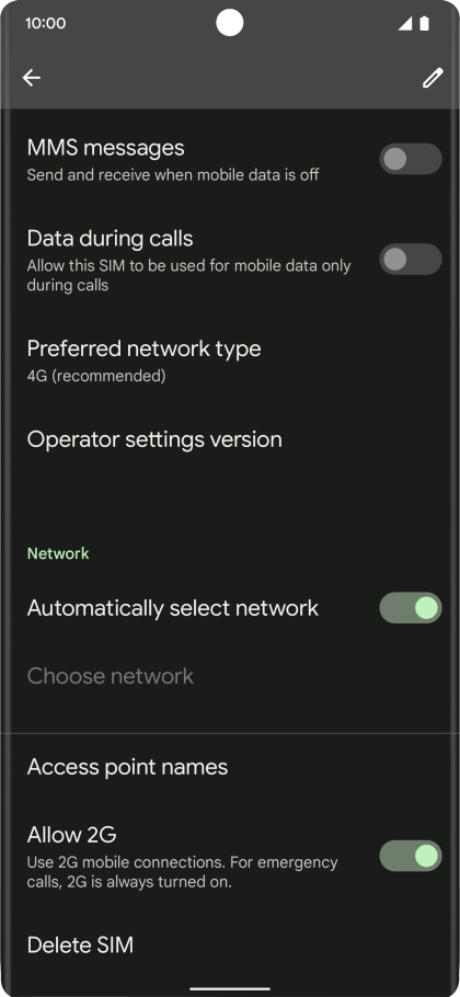Press Delete SIM and follow the instructions on the screen to delete your eSIM.