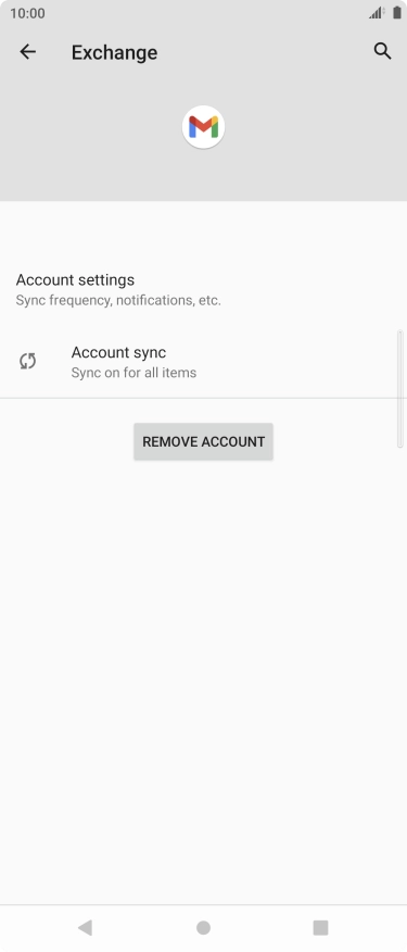 Press REMOVE ACCOUNT.