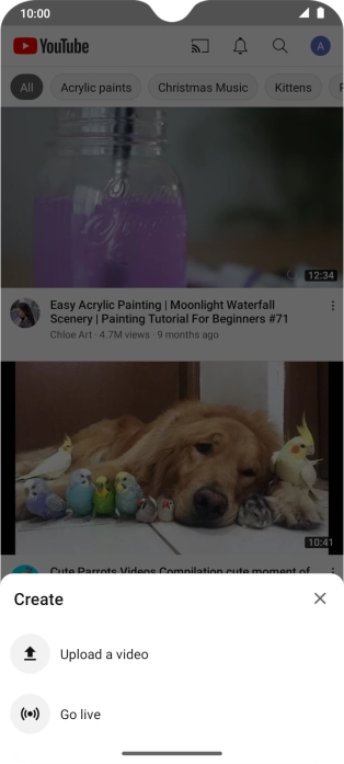 Press Upload a video.