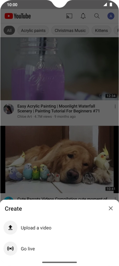 Press Upload a video.