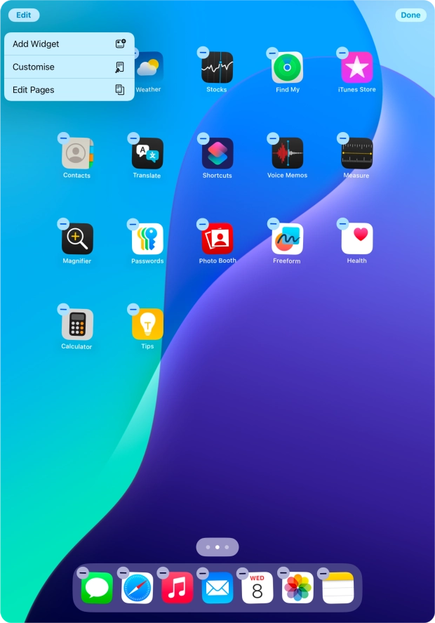 Press Add Widget.