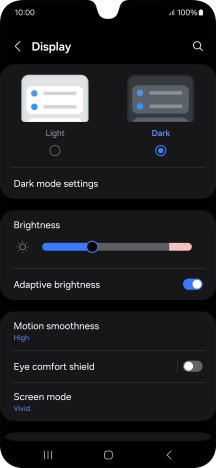 Press Dark mode settings.