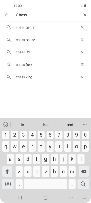 Key in the name or subject of the required app and press the search icon.