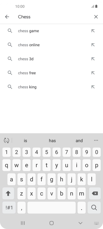 Key in the name or subject of the required app and press the search icon.
